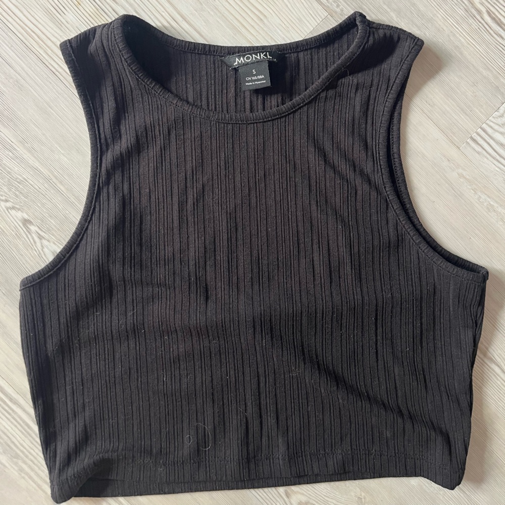 ASOS Monki Black Ribbed Top